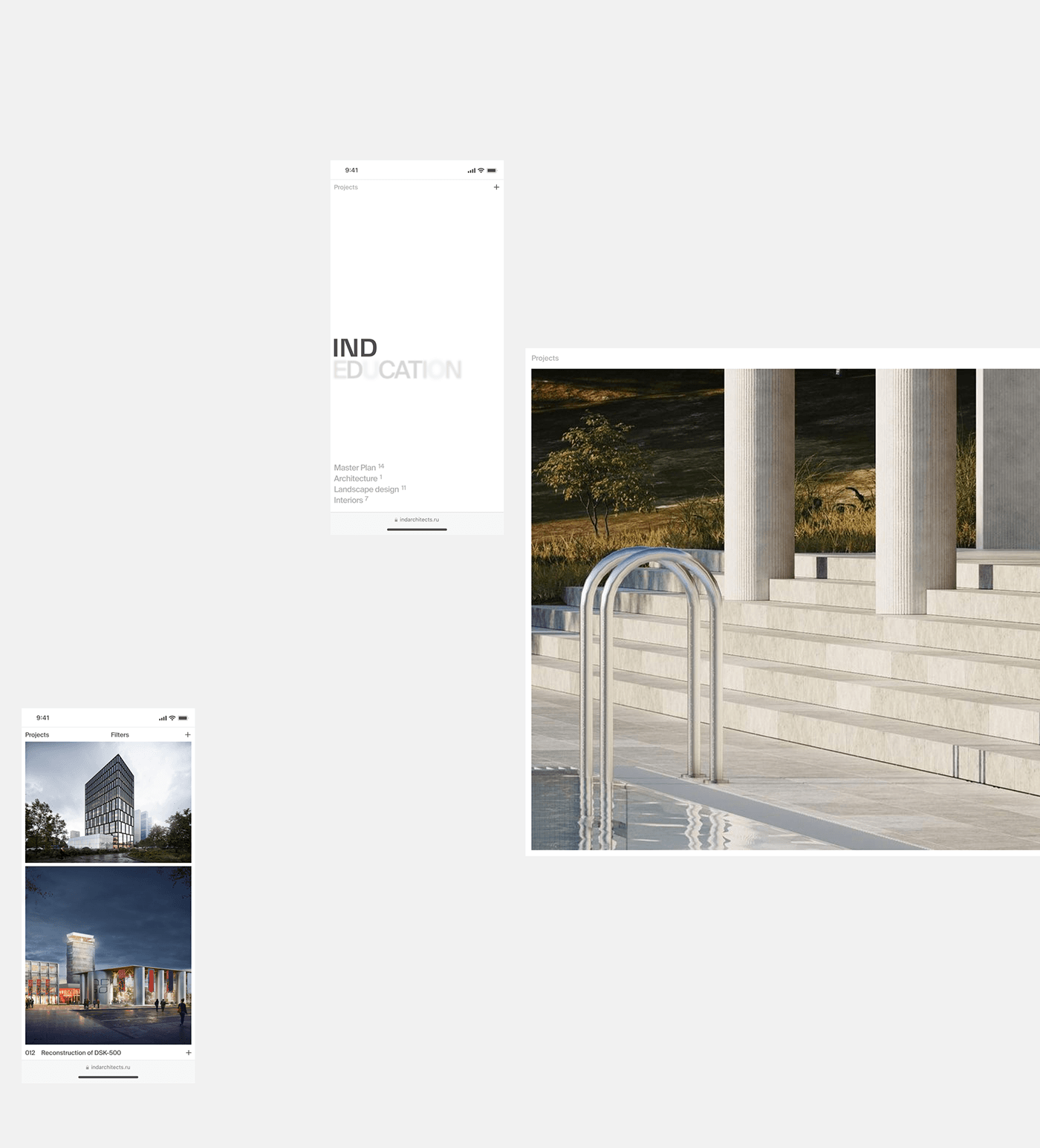 IND 建築事務所時尚極簡的網頁設計