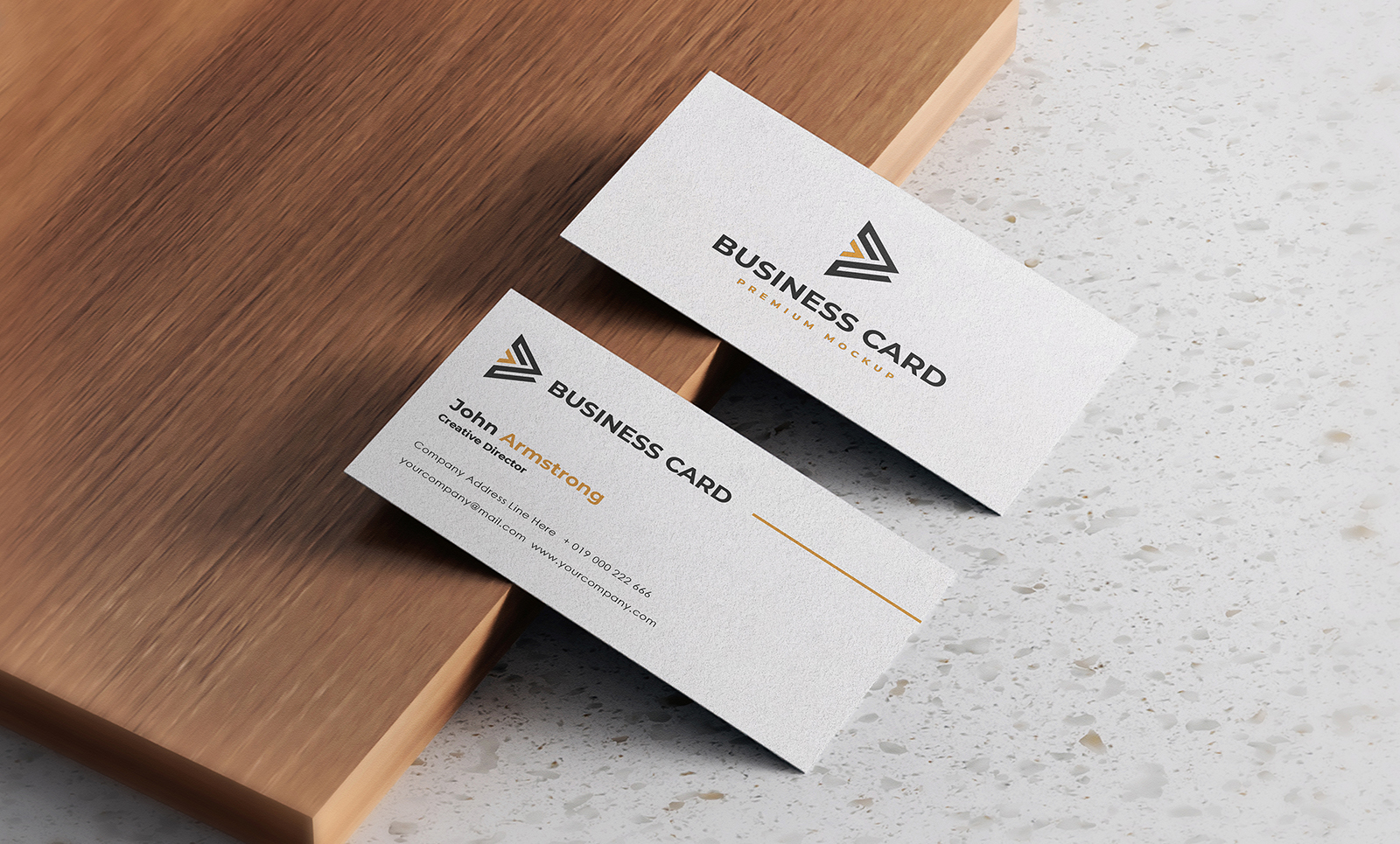 Business Card Mockup Realistic White Textured